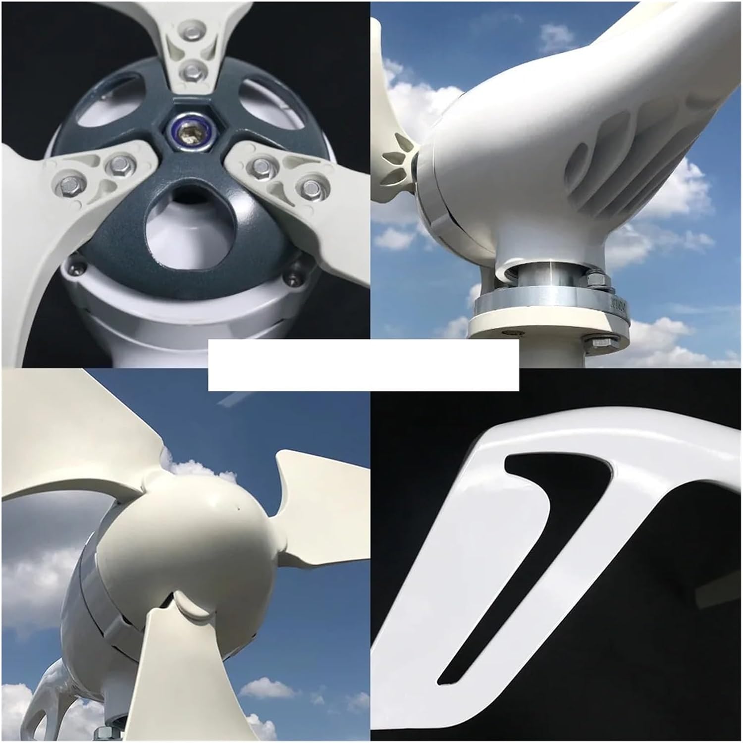 Horizontal Turbine 3000W Low Noise Wind Turbine Generator Kit 12V/24V/48V Low Wind High Eificiency Automitic Multi-Leaf Low Starting Speed for Home(1000W,with MPPT Controller_12V)