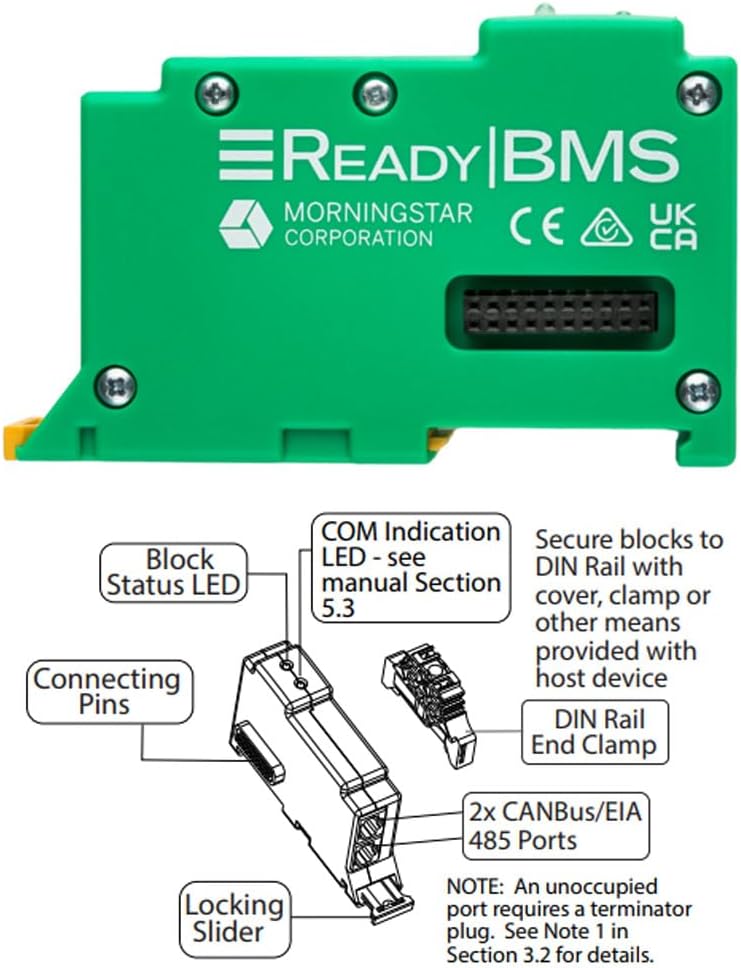 Morningstar ReadyBMS ReadyBlock Add-On for use w/ GenStar MPPT Solar Charge Controllers (RB-BMS) - Provides Integrated Communication and Control w/ Lithium Batteries - 5 Year WTY, Designed in The USA