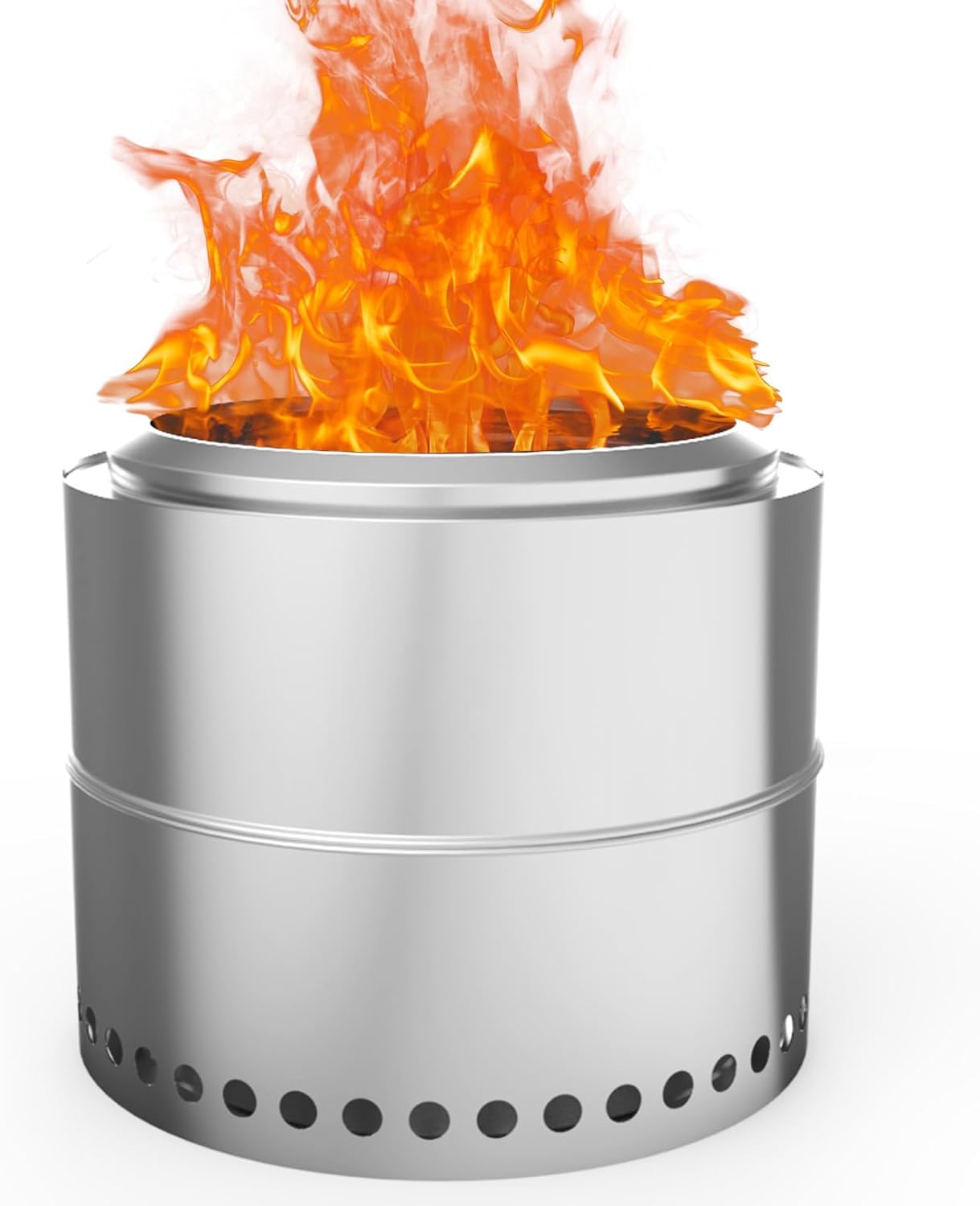 20 inch Smokeless Fire Pit, Outdoor Wood Burning Portable Stainless Steel Fire Pit with Carry Bag for Backyard Patio Garden Picnic Camping Bonfire