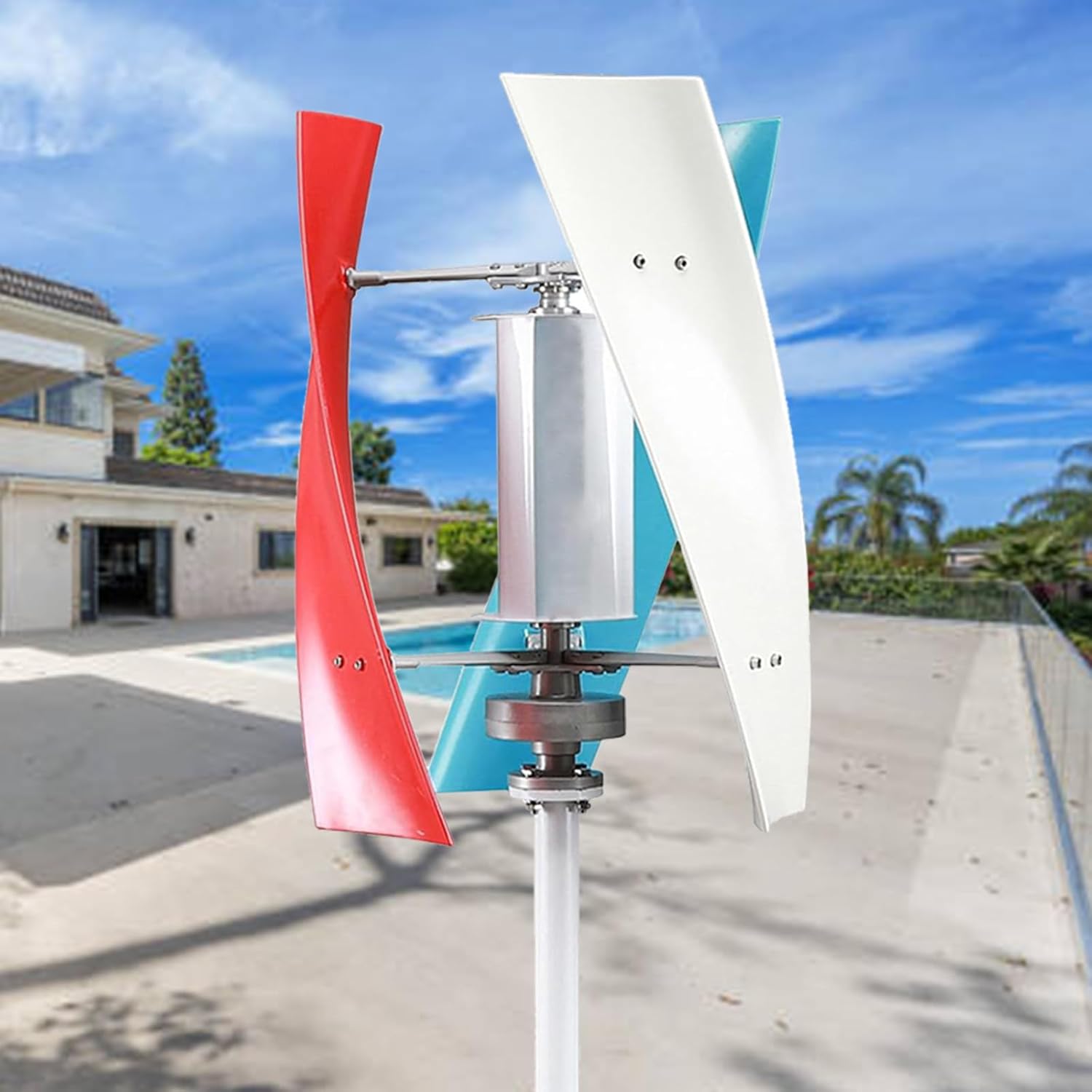 Efficient 10000W Wind Turbine Generator Kit, 12V/24V/48V, 3-Blade Design with Controller, Ideal for Home, Farm, RVs & Boats - Low Start Speed of 3m/s