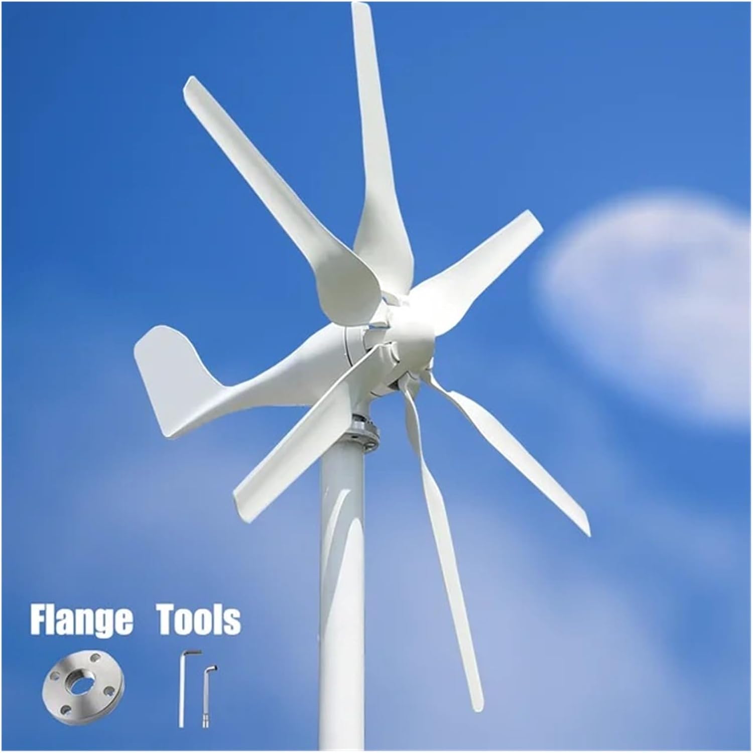2000W Windmill 12V 24V 48V 6 Blades Wind Turbine Generator with MPPT Controller Low Start Wind Speed Home Appliance Low Starting Speed for Home(Wind Turbine Only,12V)