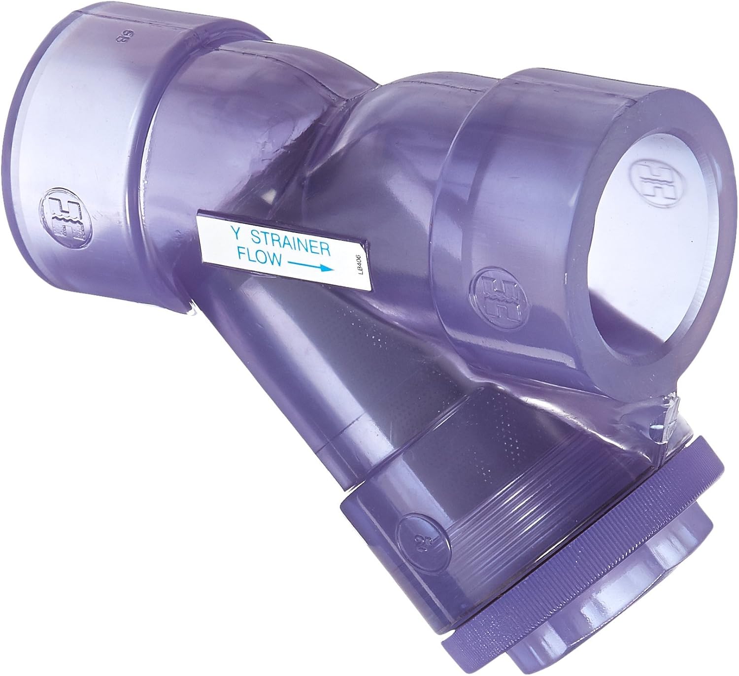 Hayward YS00200S 2-Inch Socket Clear PVC Y-Strainer with FPM O-ring Seals