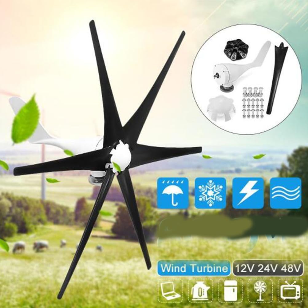 14000W 12V/24V/48V Wind Turbines Generator Kit, 6-Blade Vertical Wind Power Turbine,with Wind Controller, for Home Farm Rvs Boats
