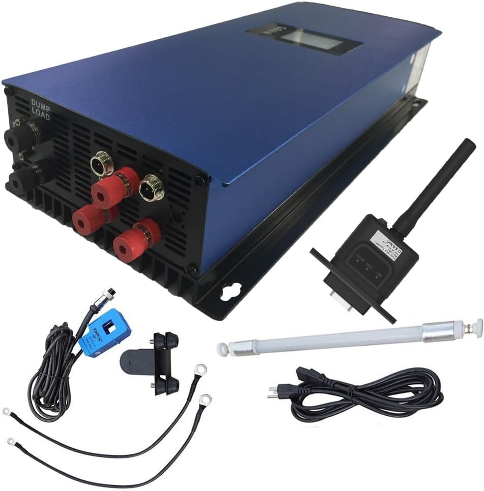 MPPT Pure Sine Wave 2000W Grid Tie Inverter with Dump Load Resistor,45-90V Limit/WiFi Optional for 3phase AC Wind Turbines(No Sensor No WiFi)