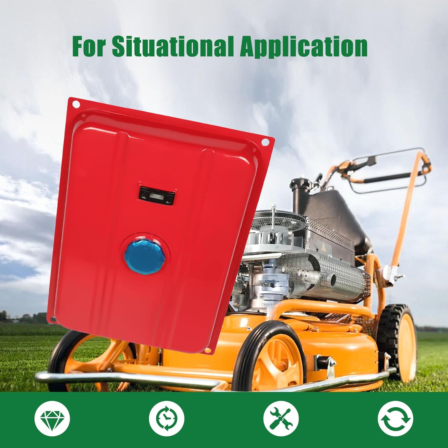 6500W Red 6.6 Gallon Generator Fuel Tank Replacement for 25 Liters EC6500 and More Other Genereators