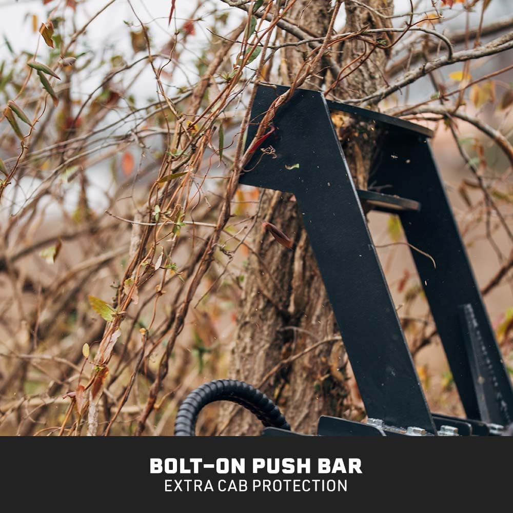 Titan Attachments Post and Tree Puller Attachment with Push Bar, 3,000 PSI Hydraulic Cylinder, Universal SSQA Landscape Removal Tool for Trees and Fence Posts, Skid Steer Accessories