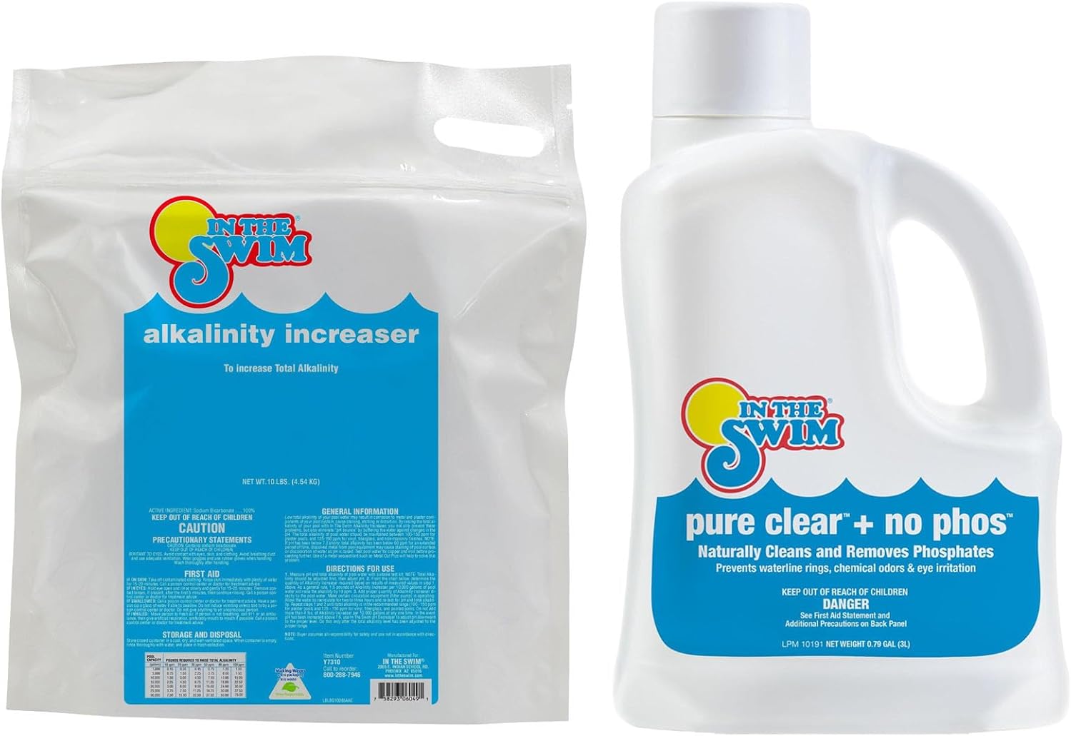 In The Swim Water Balance & Clarity Bundle - 10Lb Alkalinity Increaser + Pure Clear No Phos 3L