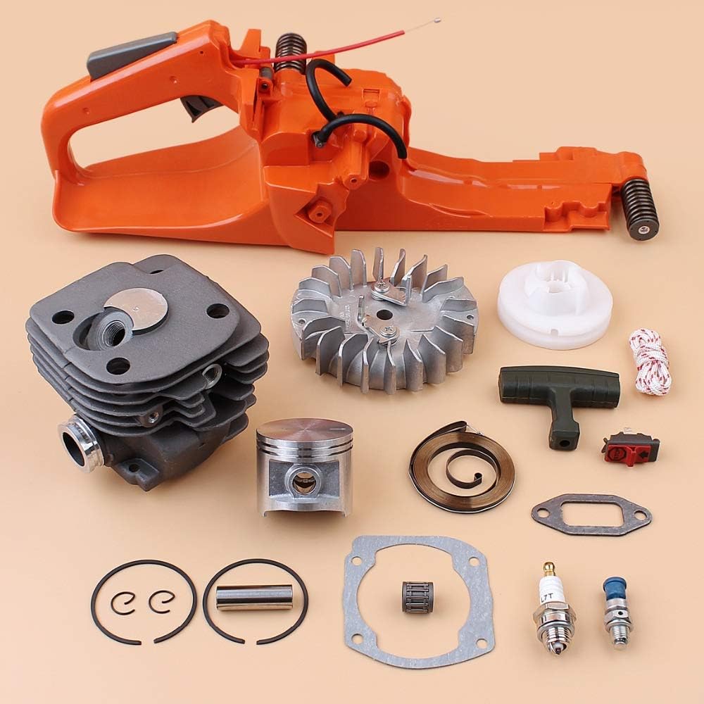 Gas Fuel Tank Rear Handle Cylinder Piston Flywheel Kit Compatible with Husqvarna 365 372 362 371 Chainsaw Chain Saws Engine Rebuild Parts