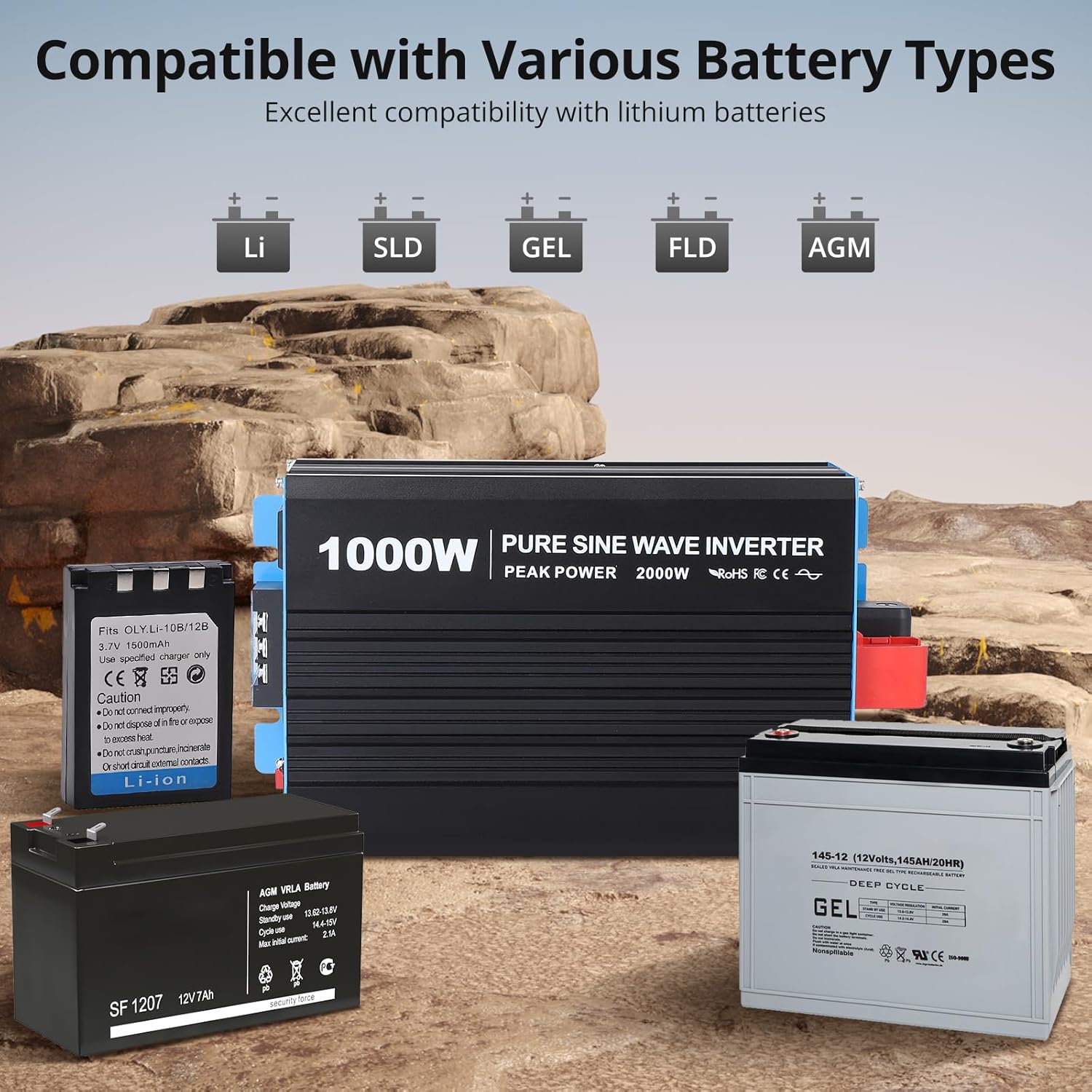 3000W Pure Sine Wave Inverter - 12v to 120v Inverter Built-in 5V/2.4A USB Port with Hardwire Remote Controller, LCD Indicator/Display, 2 AC outlets, for Home, Rv, Truck