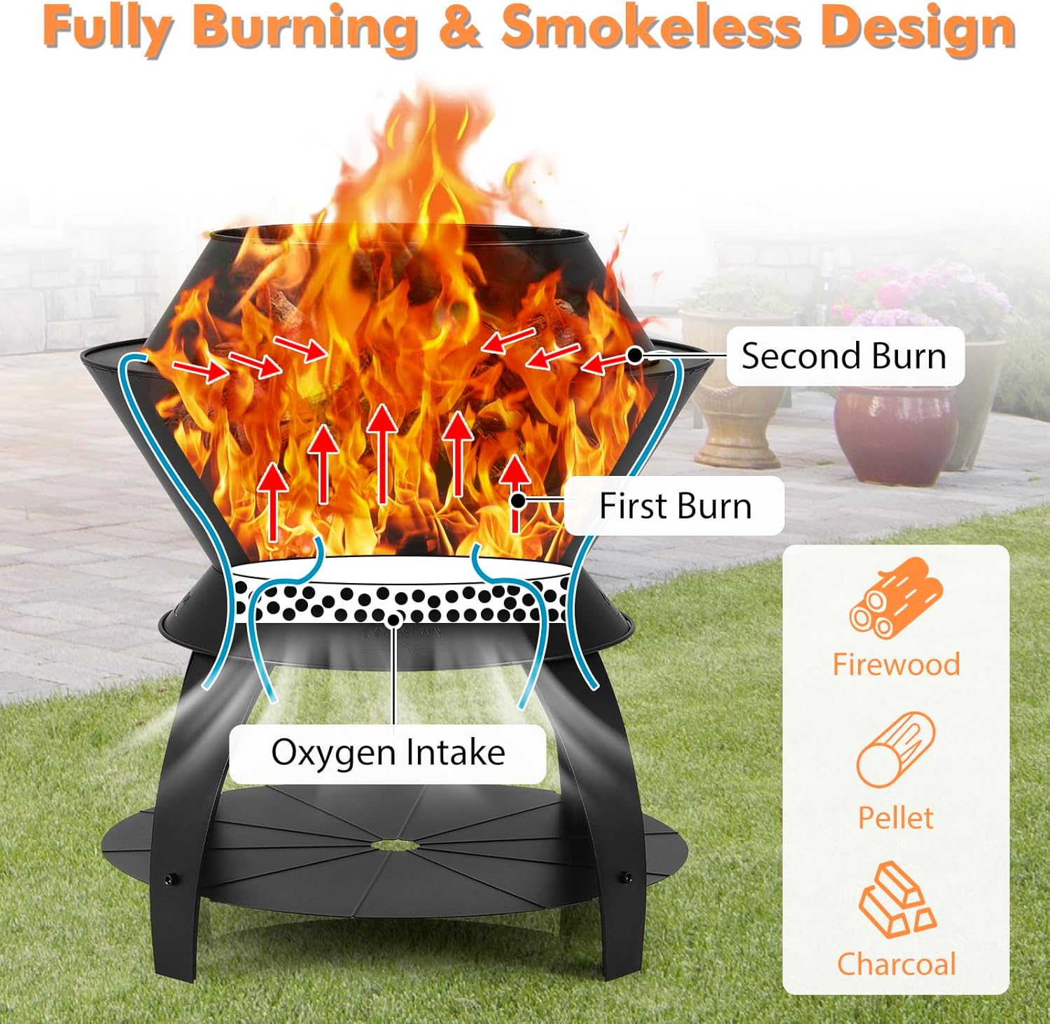 Giantex 3-in-1 Outdoor Fire Pit, 20