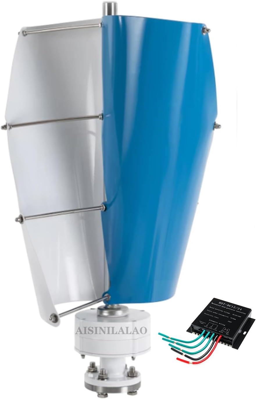 800W Home Low Noise Windmill Turbine Generator Kit,12V 24V 48V 220V Power Wind Turbine, 2 Blades Aluminum Alloy AC Wind Turbine Kit with IP67 Mppt Controller