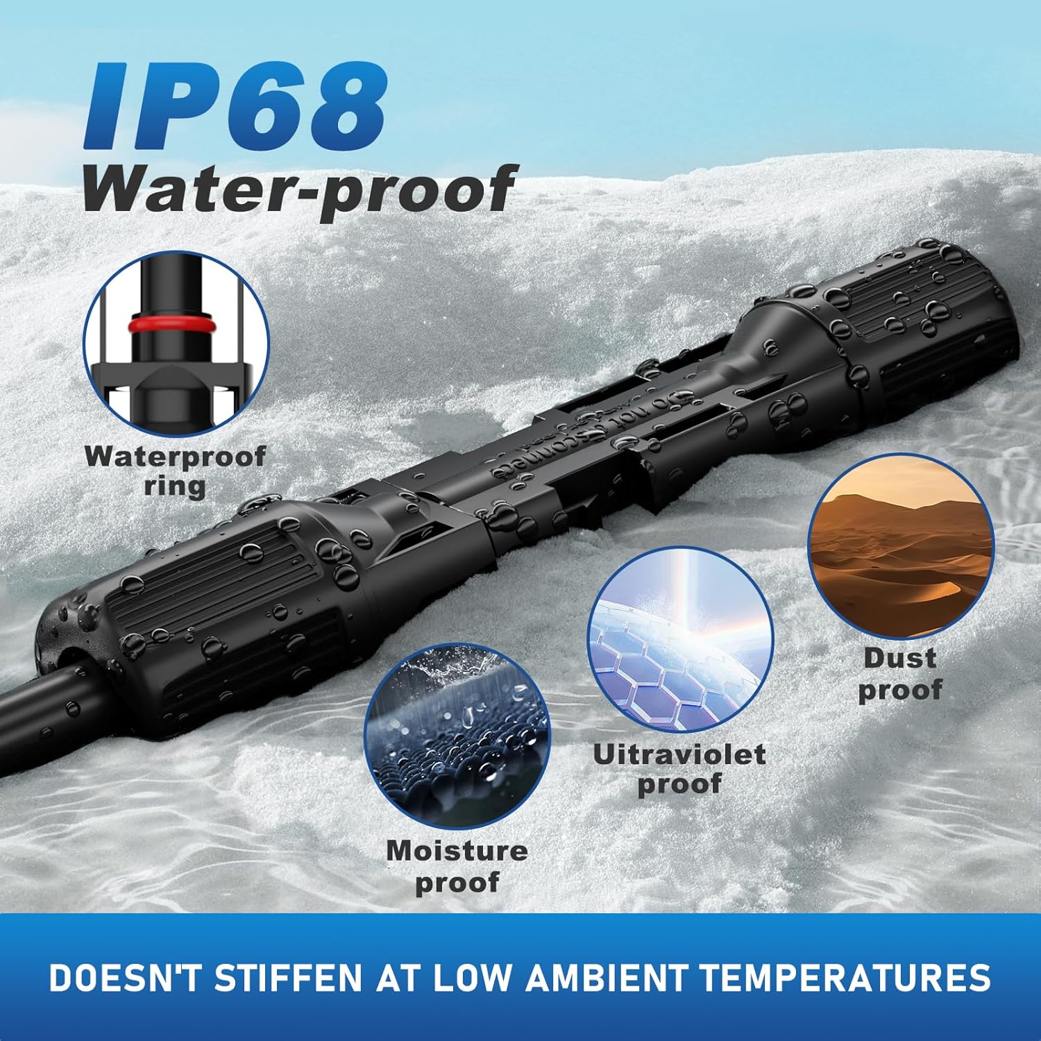 Solar to Anderson Extension Cable 10AWG Solar Connector for RV Foldable Solar Panel, Portable Power Station, Solar Generator(70FT)