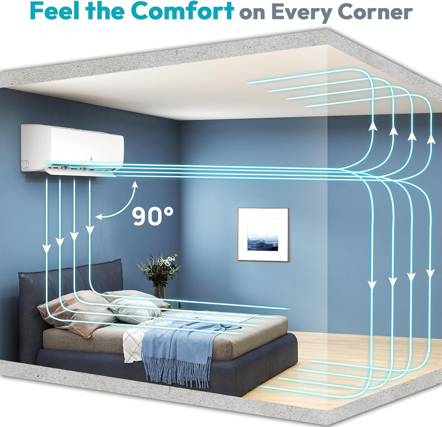 18000 Mini Split AC/Heating System - 19 SEER2 Mini Split AC Unit Inverter Heating and Cooling, 230v Energy Efficient Ductless Air Conditioner Up to 1250sq.ft, 24H Timer, Installation Kit