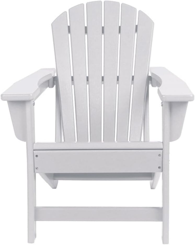 NewTechWood Child Adirondack Patio Chair Weather Resistant, Easy Installation, Widely Used in Outdoor, Fire Pit, Deck, Lawn, Outside, Garden Chairs (Ivory)