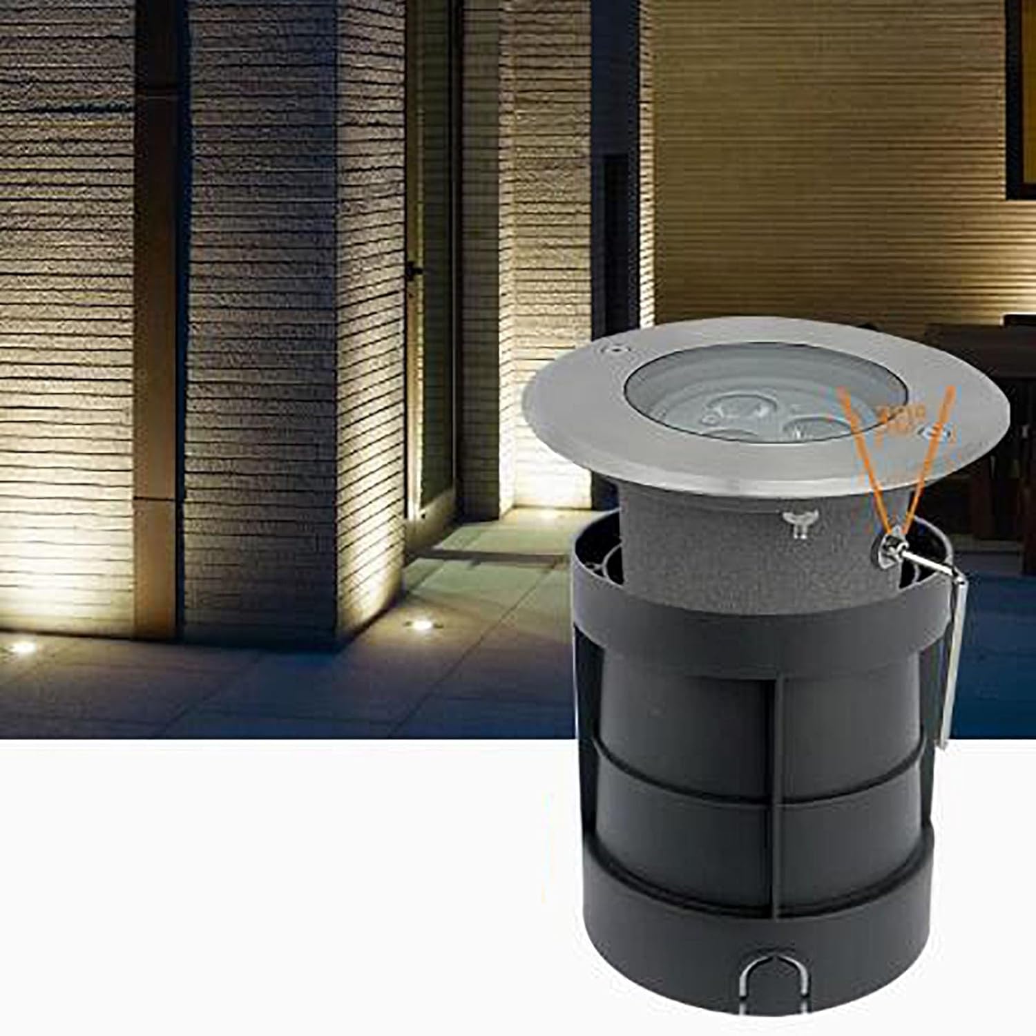 Outdoor Landscape Lights - LED Underground Light, Recessed Adjustable Angle Underground lamp, IP65 Outdoor Waterproof Polarized Underground Spotlight, Easy Installation(Warm White Color,36W)