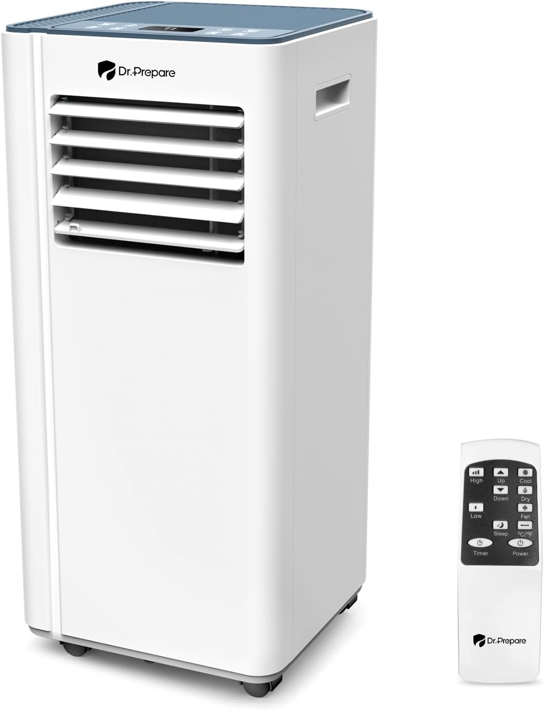 DR.PREPARE 8000 BTU Portable Air Conditioners, Cools Room Up to 350 sq. ft, 4 Modes AC Unit with Fast Cooling, Remote Control, 24H Times, Sleep Mode, Portable for Bedroom, Home, Office