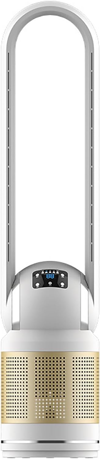 Bladeless Fan Floor Fan Home Table Fan Tower Fan Pedestal Fan Air Circulation Fan; with Remote Control + Can Be Timed; Can Be Used All Year Round (Cooling Fan)(Gold)