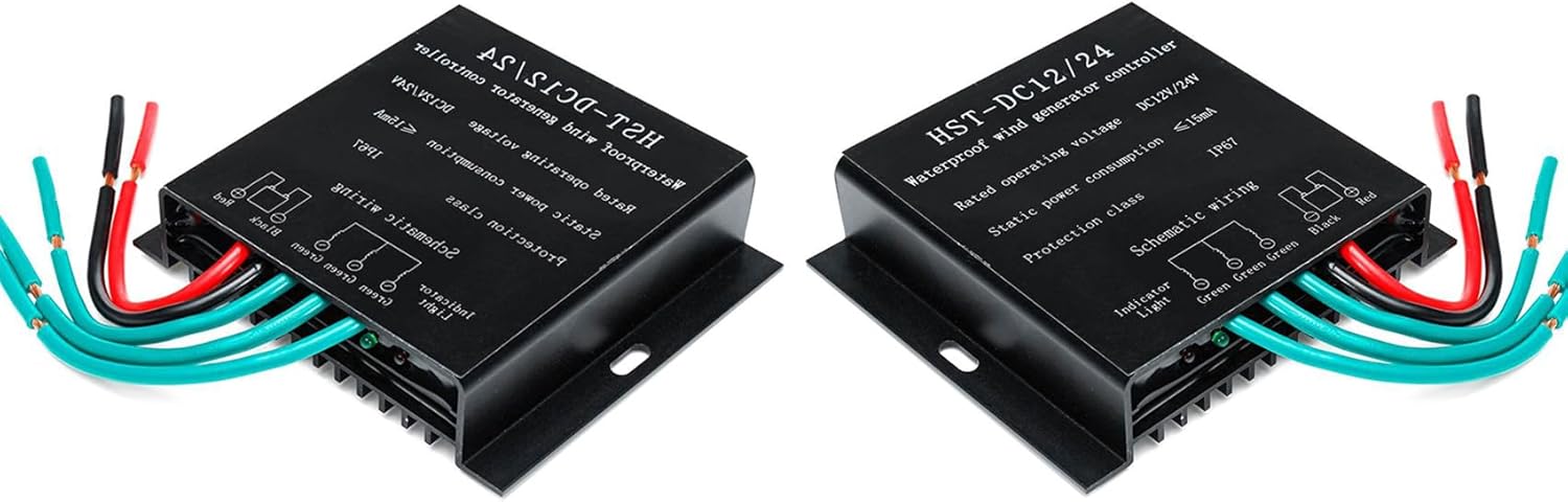 48V, Mini Solar Energy Charger Waterproof MPPT10000W Free Energy Wind Charge Controller 12V/24V Auto 48V for Dc Ac Wind Turbine Generator Regulator(2 Pieces)