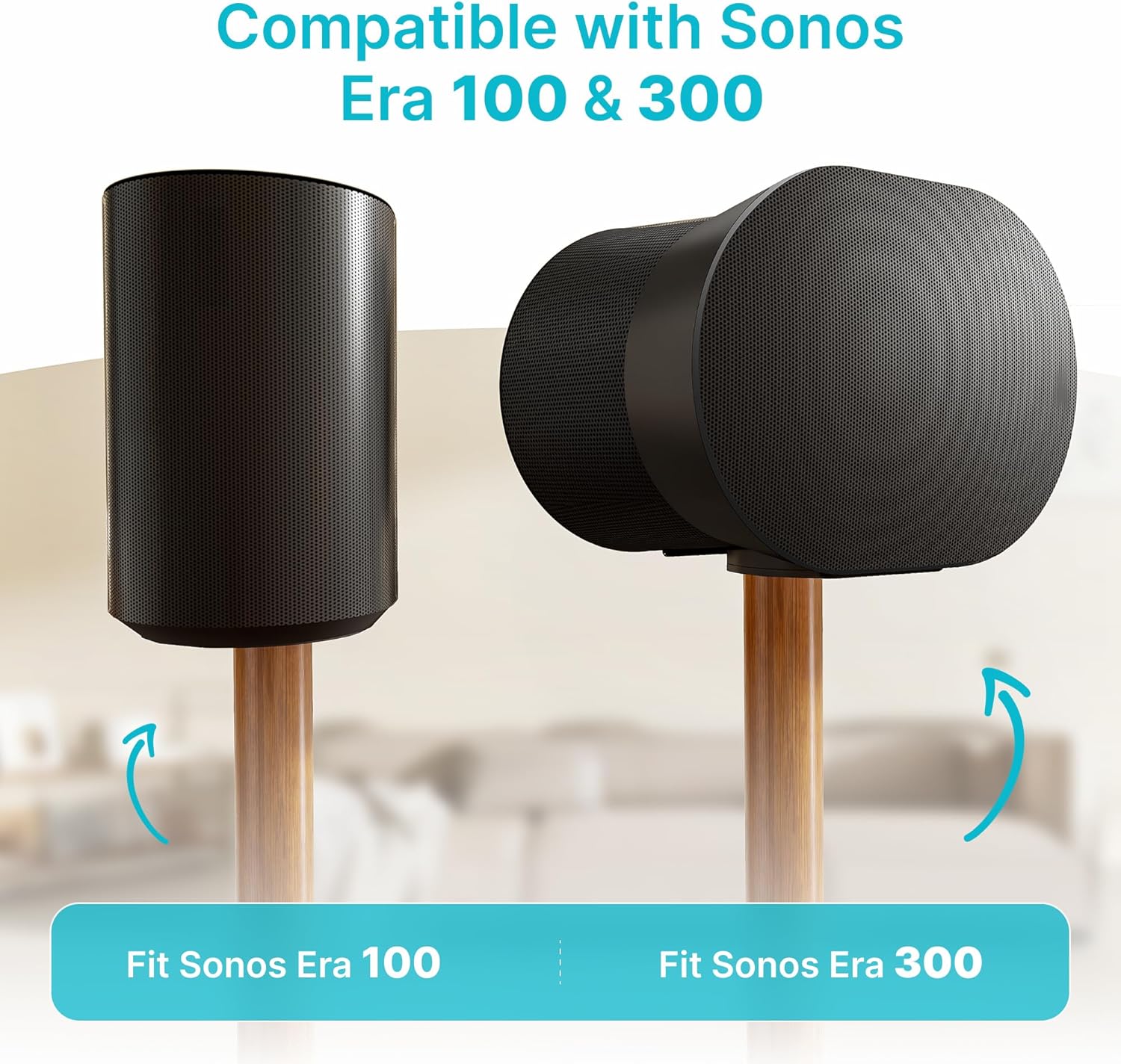 Speaker Stands Pair for SONOS Era 100 and Era 300,11LBS Capacity,30.6