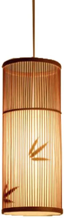 Hand-Woven Rattan Hanging Light, Retro Japanese Style E27 Chandelier, Natural Bamboo Pendant Lamp, Bedroom and Study Decoration Lighting Fixture