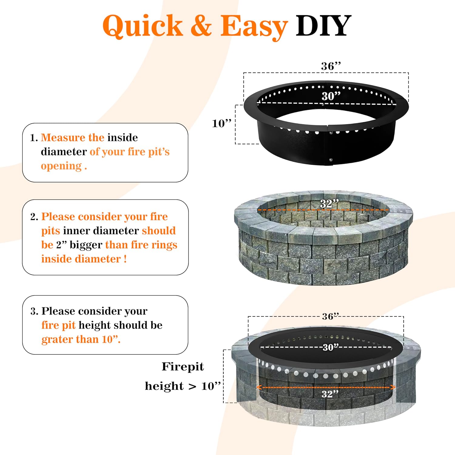 FEBTECH Smokeless Fire Pit Insert - Steel 36