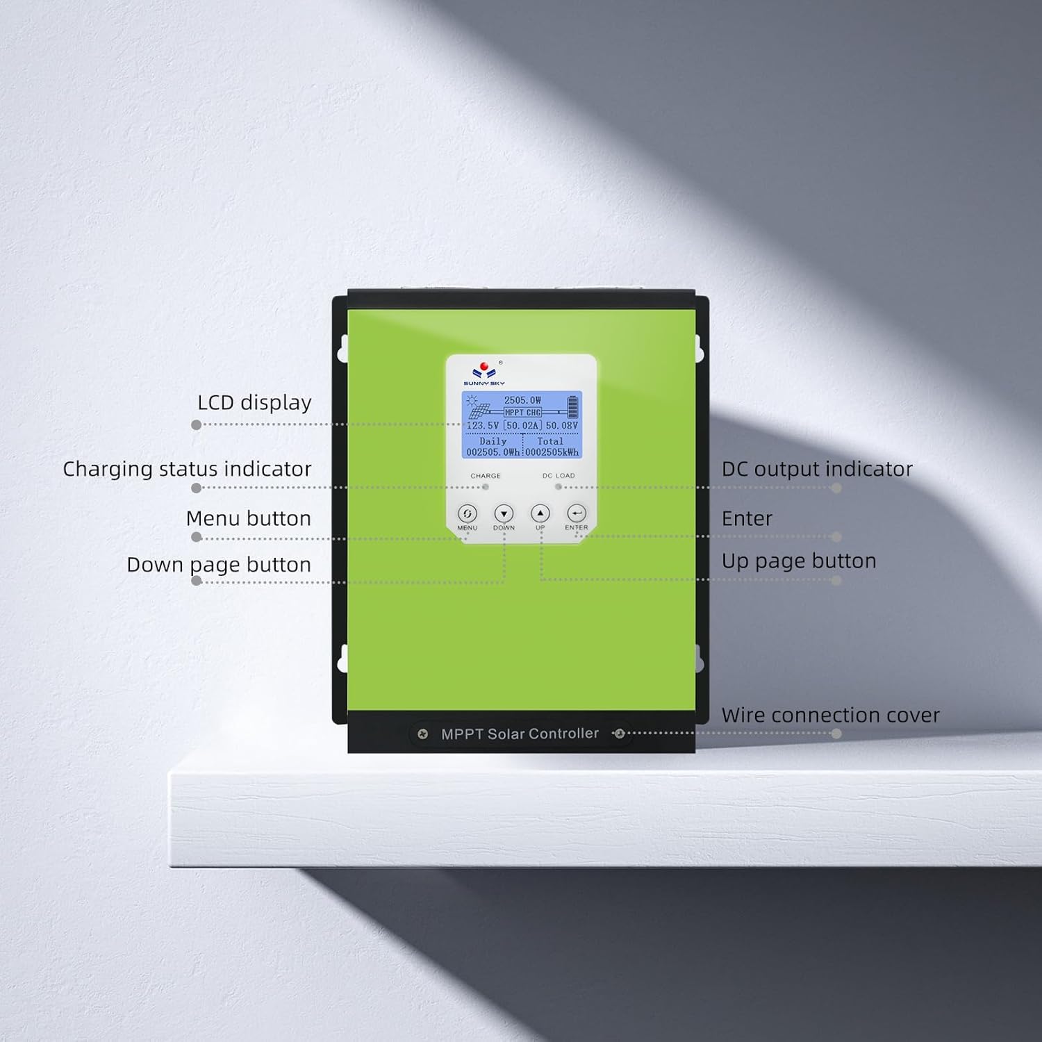 MPPT Solar Charge Controller 40A 60A 80A 120A 12V24V36V48V Auto, Solar Battery Panel Regulator , Max 170v PV Input, fit for Sealed, Gel, Flooded, and Lithium Batteries 570W-6800W (120A)