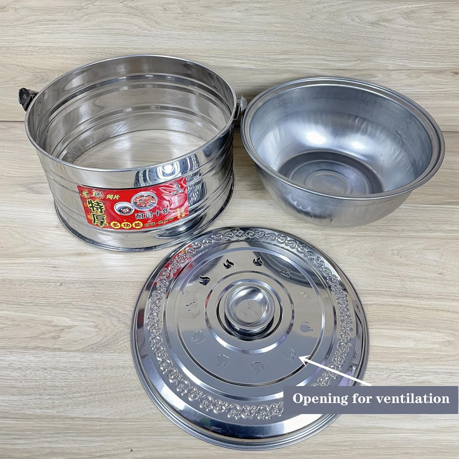 Portable Fire Pit for Patio,Bonfire and Camping - Patio Heater-Stainless Steel - 31 x 18cm