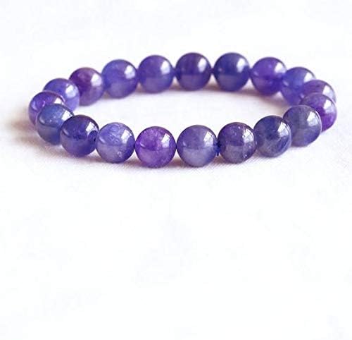 1 strands natural purple blue tanzanite stretch finish bracelet round big beads ?????? 10mm 05070