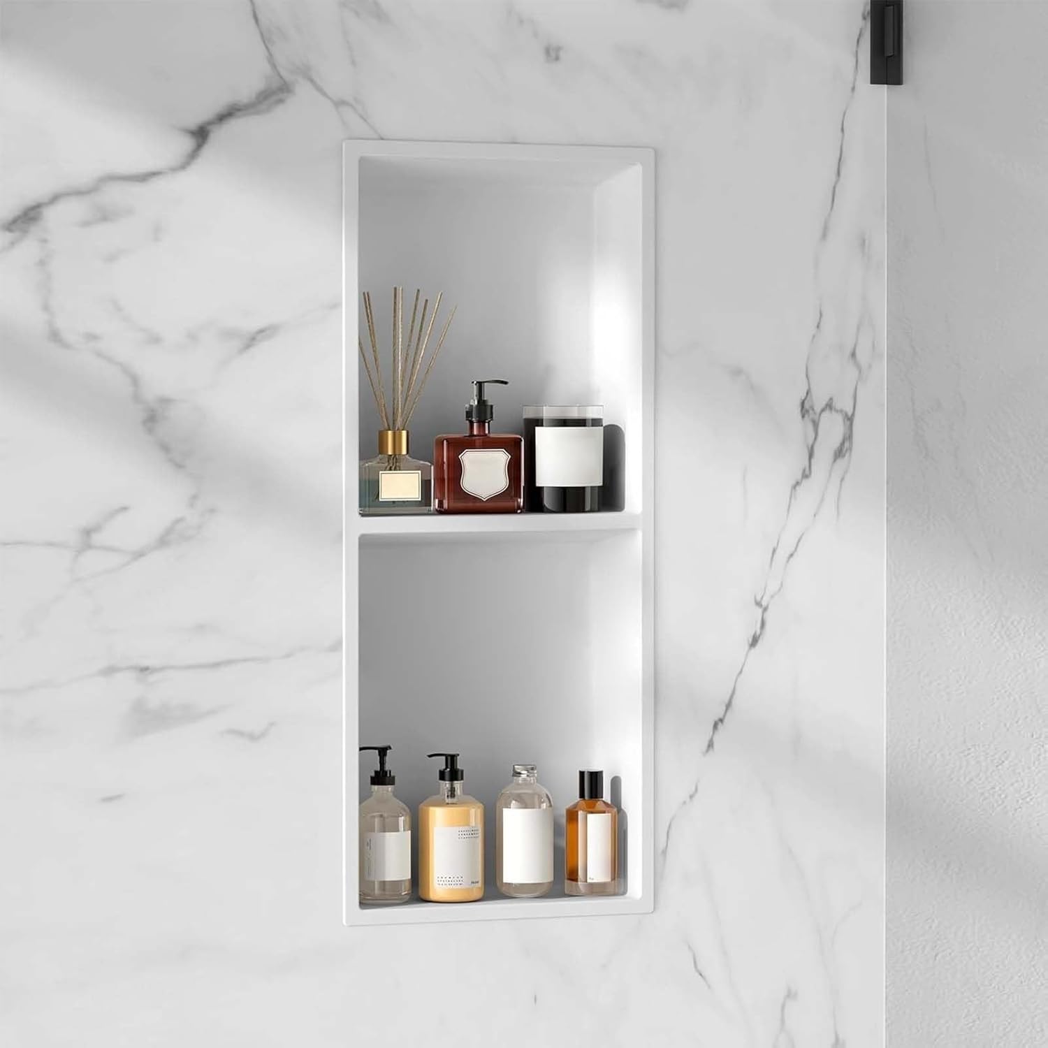 Shower Recessed Shelf 304 Stainless Steel, Waterproof Bathroom Niche Tile Ready Organizer Shelf, Wall Mount Bathroom Shower Storage(70cmx28cmx12.5cm)