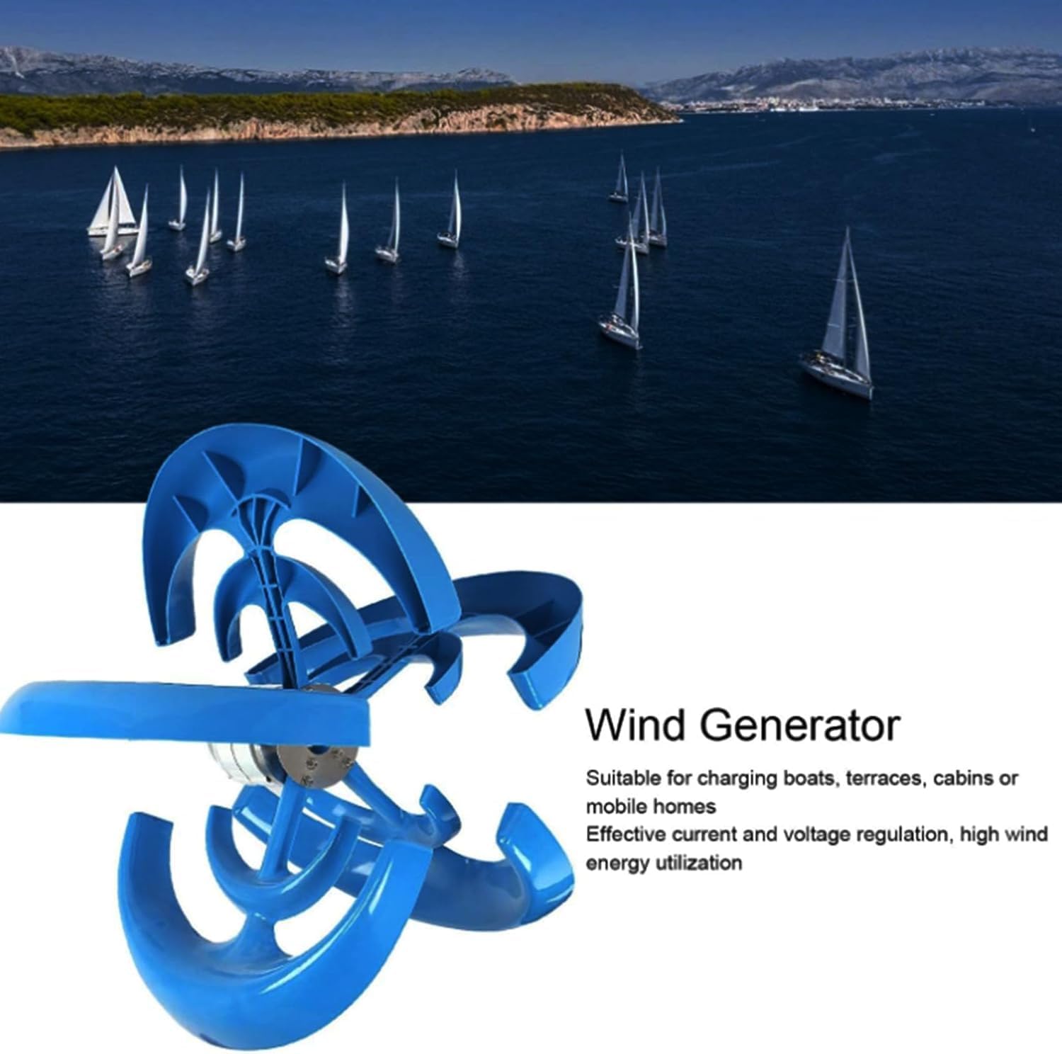 9000W Wind Turbine Generator, Vertical Axis 5 Blades Outdoor Windmill Kit with MPPT Controller for Home Use Vertical Axis