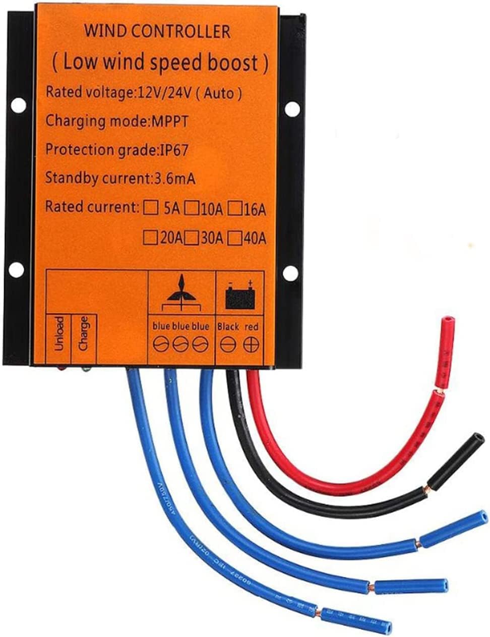 LiuSj JUnSt Spiral Wind Turbine, 8000W 12V 24V 48V Vertical Wind Turbine Household Small Wind Turbine with MPPT Controller 2 Blades for Home Yacht Farm(Black)