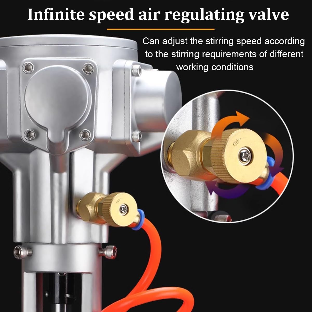 55 Gallon Pneumatic Mixer Air Powered Drum Stirrer, Automatic Paint Stirring Machine, Industrial Pneumatic Mixing Machine, for Paint, Fluids, Manufacturing, Labs, Industrial Use(50 Gallon)