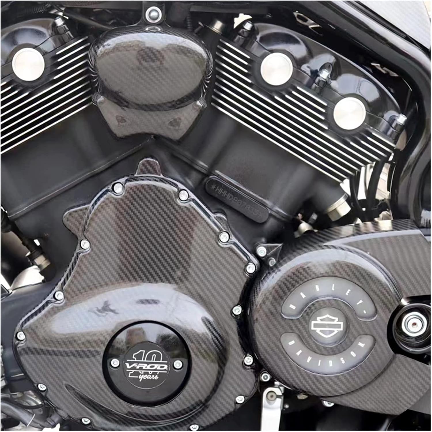 Motorcycle Real Carbon Fiber Generator Cover Compatible with Harley VROD V-Rod VRSC Muscle VRSCF VRSCDX VRSCAW Nightrod1250 2002-2017