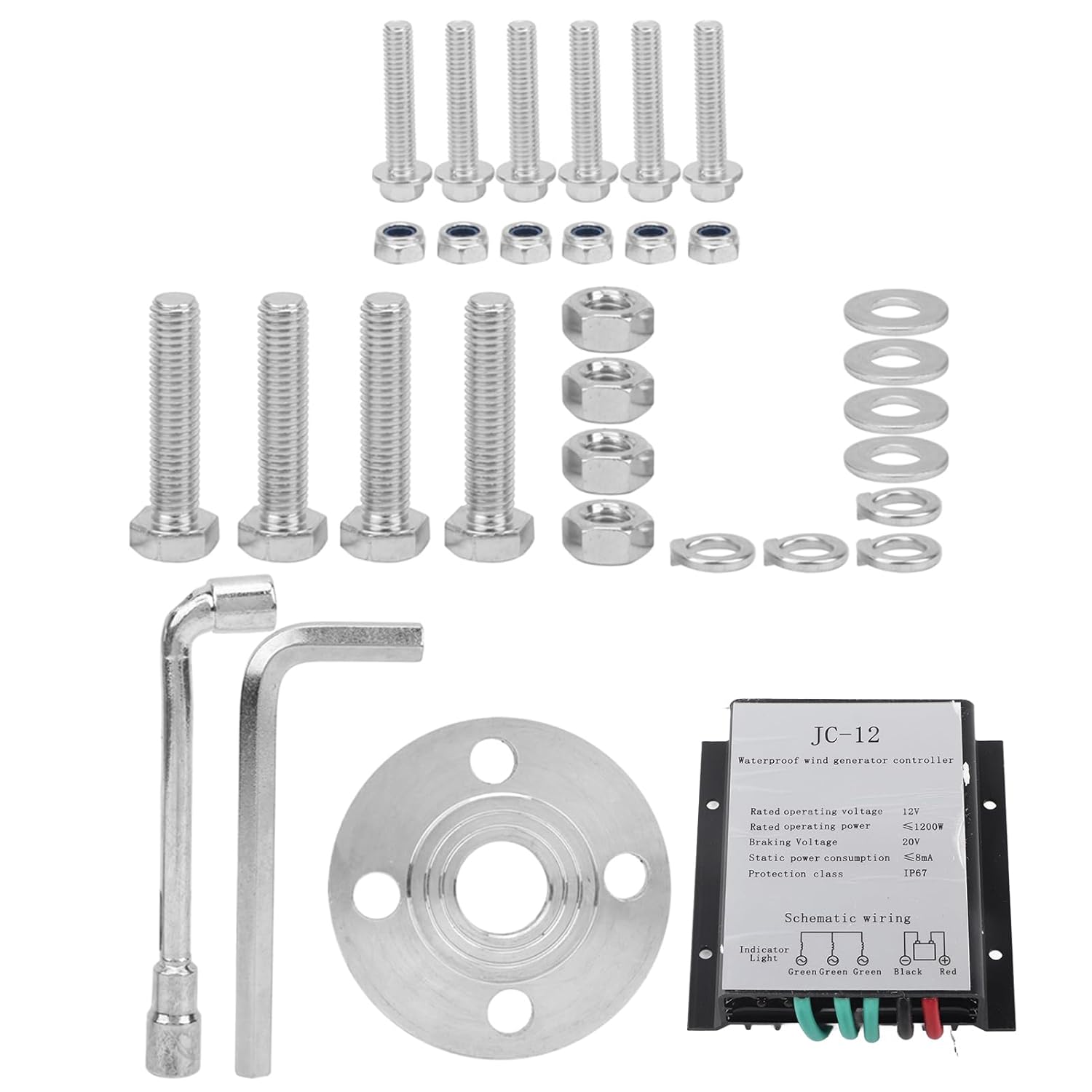 Wind Turbines Kit, Wind Turbine Generator, Windmill Generator 1200W Wind Turbine Businesses 3 Blade Wind Controller, Renewable Energy Power Inverters (12V)