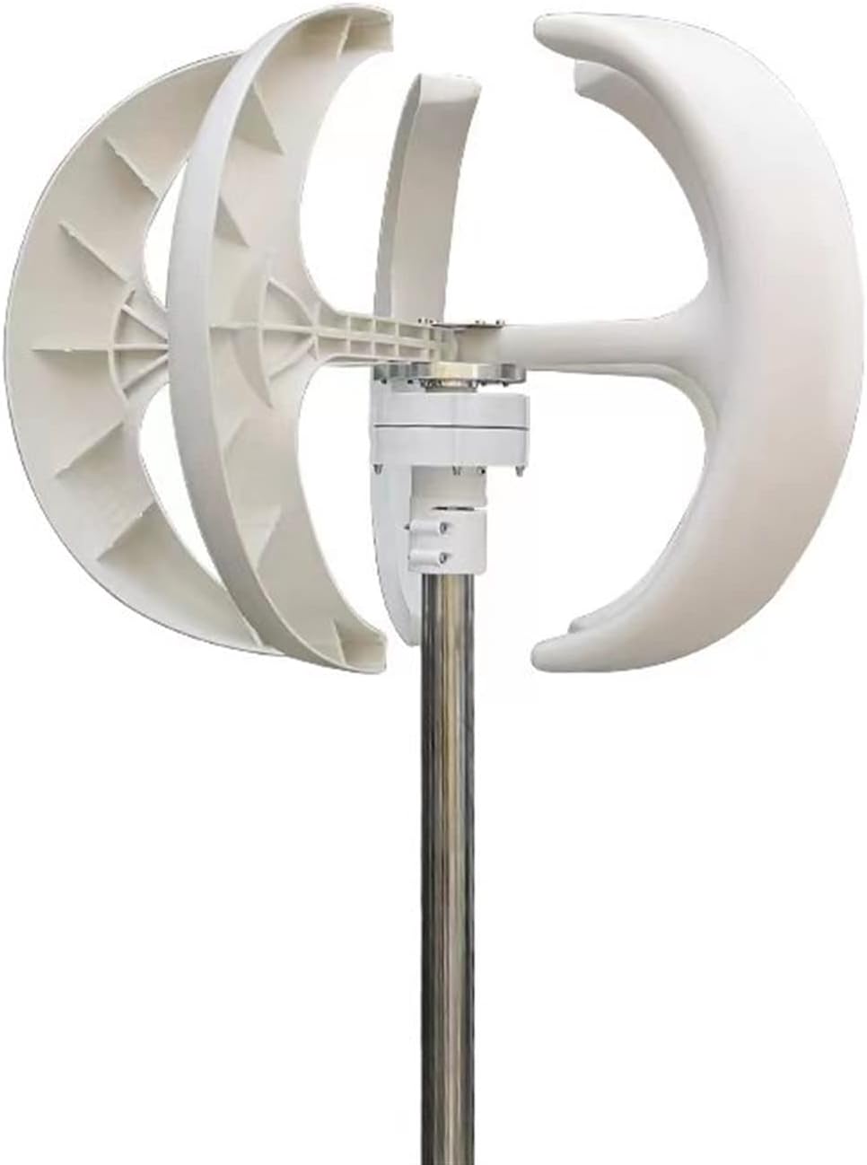 Wind Turbine, Vertical Wind Turbine Generator 2kw Windmill 12v 24v 48v Low Noise Wind Speed Start with MPPT Charge Controller for Home Use(White,with MPPT Controller_48V)