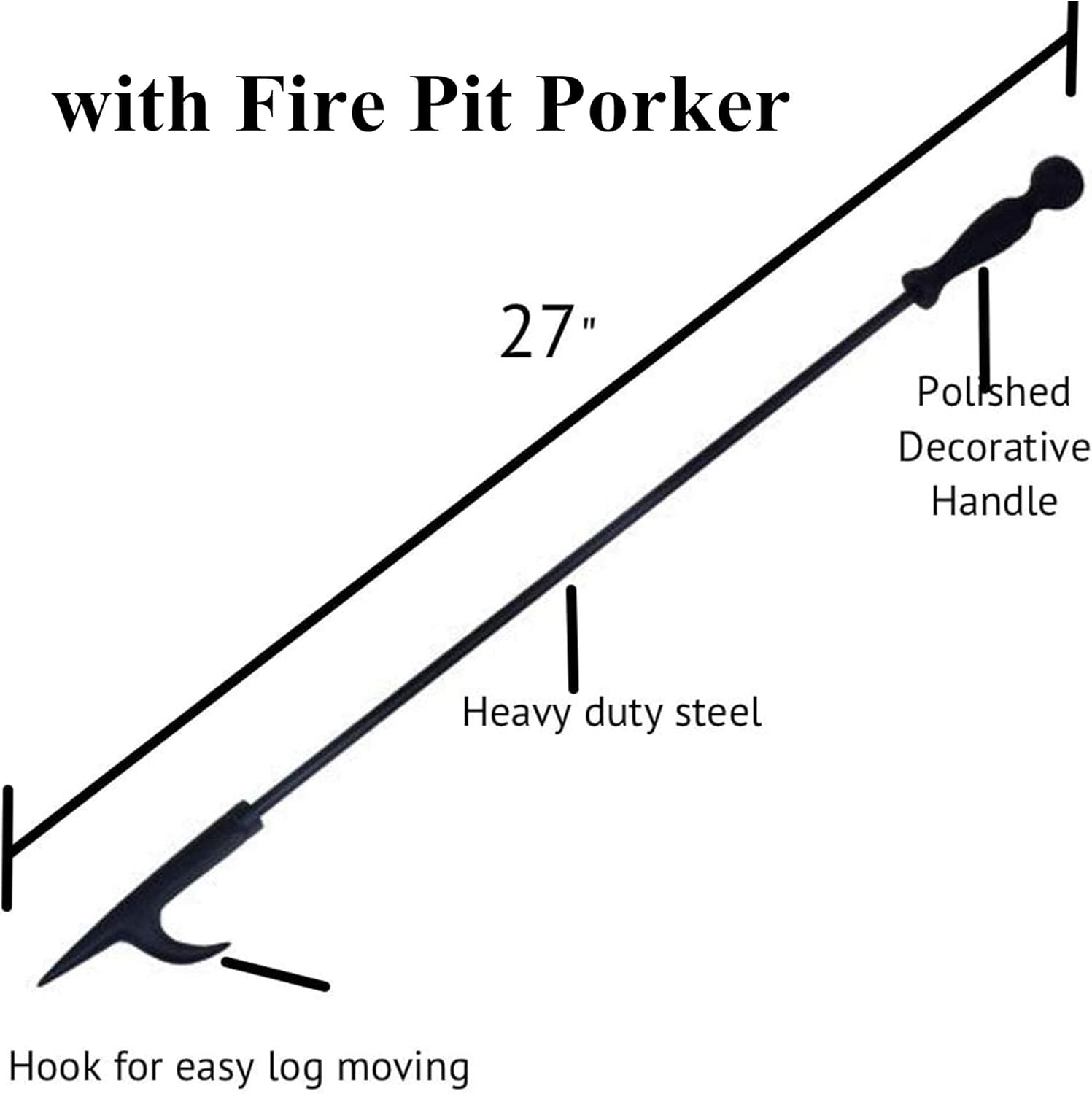 Blue Fire Pit Mat, with Fire Poker - Heat Resistant Mat - Fire Pit Protective Pad, Fire Pit Pad for Deck, Patio, Grass - Under Grill Mat,36 inch