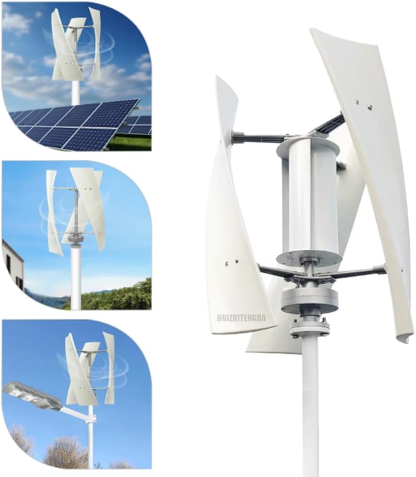 10000W No Noise Vertical Wind Turbine,12V 24V 48V 220V Off-Grid Power 3 Blade Wind Generators for Home Use with MPPT Controller for Home,Camping & Street Lighting,12v