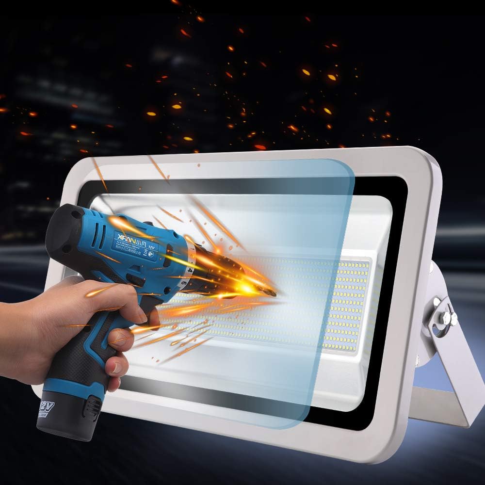 Merax 110V 500W Waterproof Recyclable Garage Light, for Yard, Garden, Fixed Bracket can be Rotated and Adjusted Within 180 Degrees