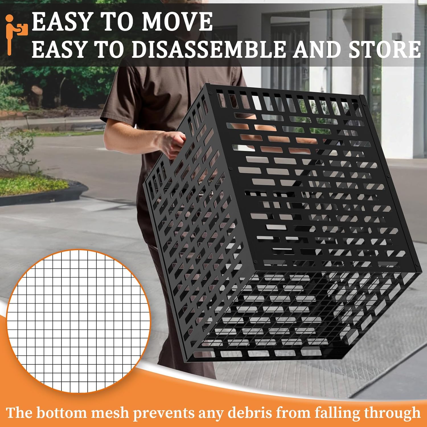 63 Gallon Burn Barrel for Yard Waste – Heavy Duty Outdoor Incinerator Drum with Burn Cage, Rust-Resistant Coating & High-Temp Fire Pit for Burning Paper, Leaves, Wood & Trash