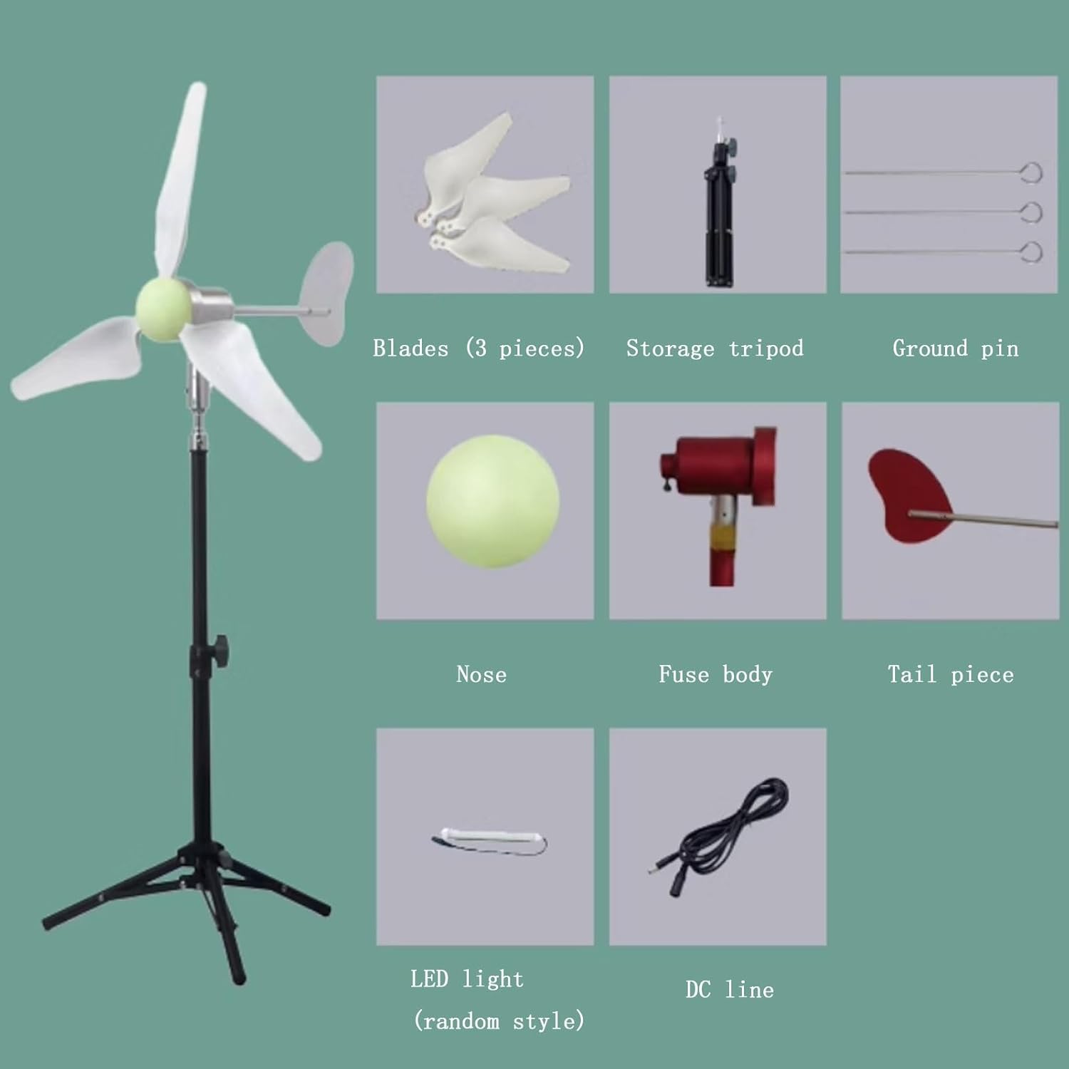 50W Portable Micro Wind Turbine Generator - 3 Blades DC 1-24V, Ideal for Camping, Includes Folding Stand & EVA Handbag, Efficient 200-1500RPM Power Solution
