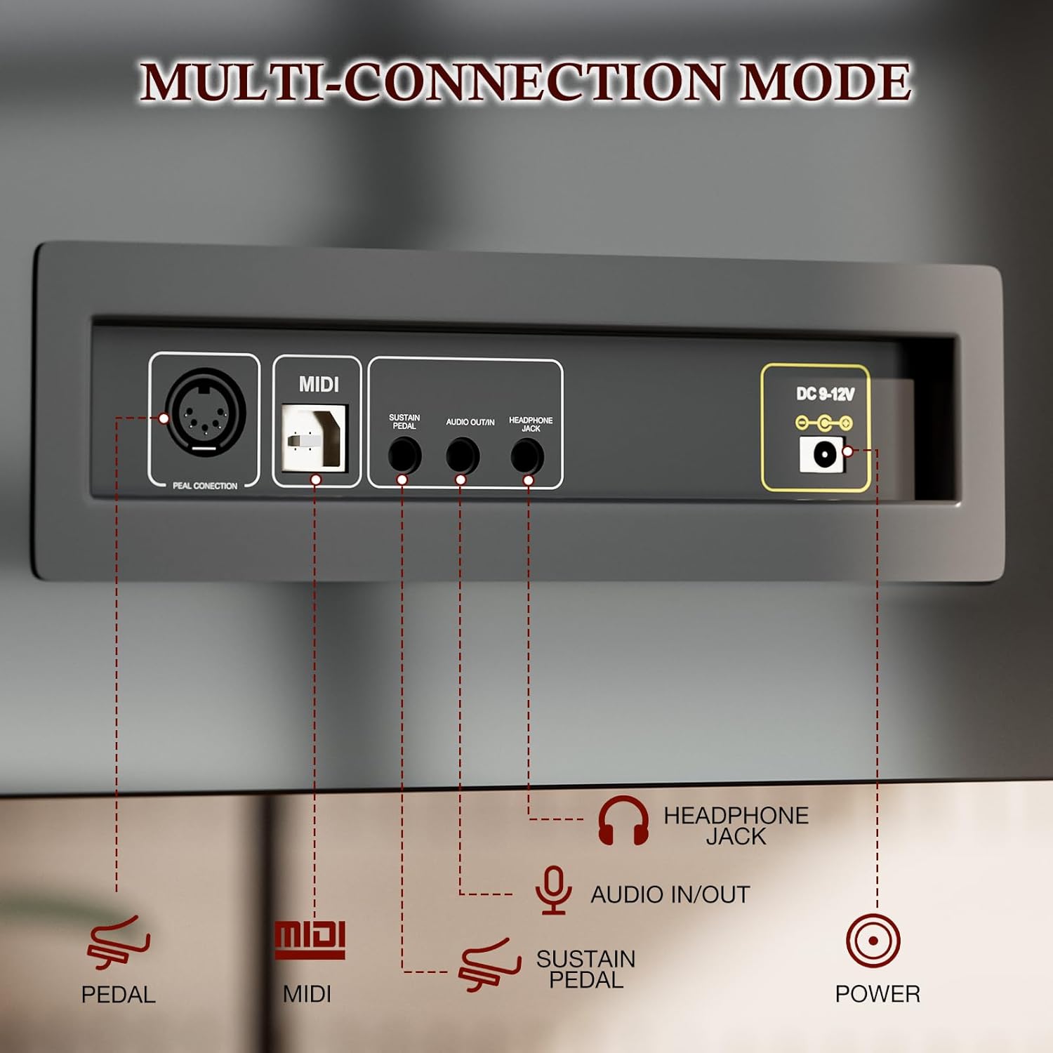 UMOMO U-732 88 Weighted Key Digital Piano with Adjustable Light, Hammer Action Electric Piano with Piano Stand, Full Size Electronic Piano Keyboard for Beginner, Adults, Glossy Black