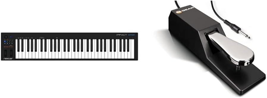 Nektar, 61-Key MIDI Controller, 61 Keys (GX61) and M-Audio SP-2 - Universal Sustain Pedal with Piano Style Action For MIDI Keyboards, Digital Pianos & More