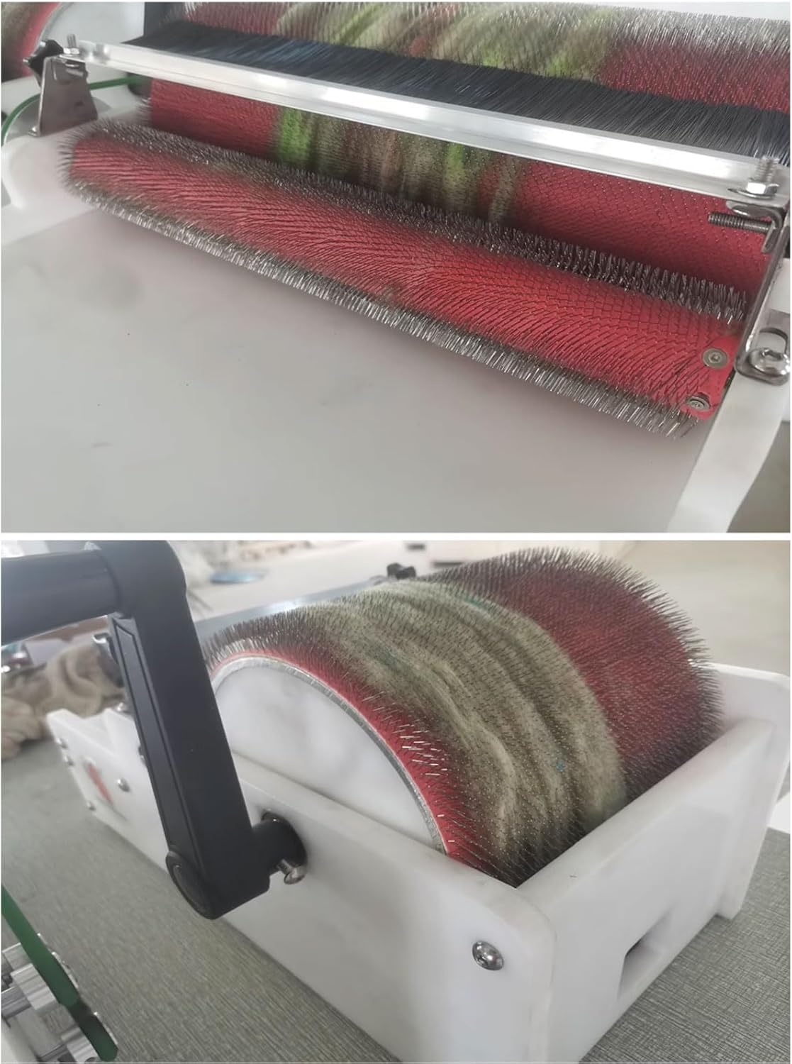 Fleece Carders, Heavy Duty Drum Carder, DIY Wool Felt Machine, Wool Combing Machine, Wool Felt Making Tools, for DIY Craft (16 inches)
