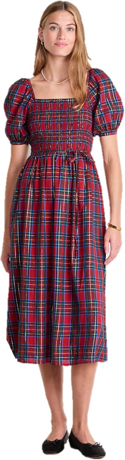 vineyard vines Womens Ellen Puff Sleeve Midi Dress