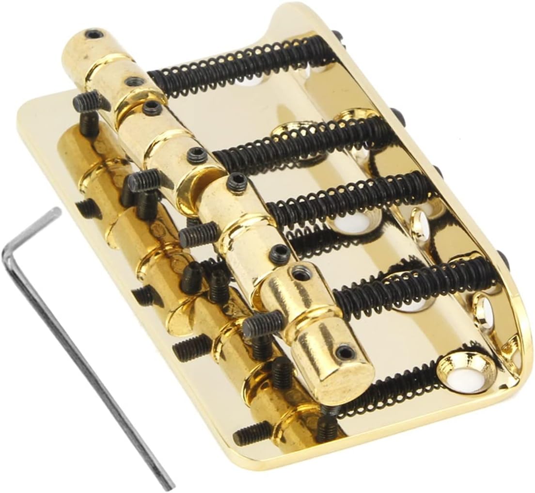 Vintage Bass Bridge 4 Strings for Electric Bass Guitar String Spacing 19mm Guitar Parts Bridge (Color : Gold)