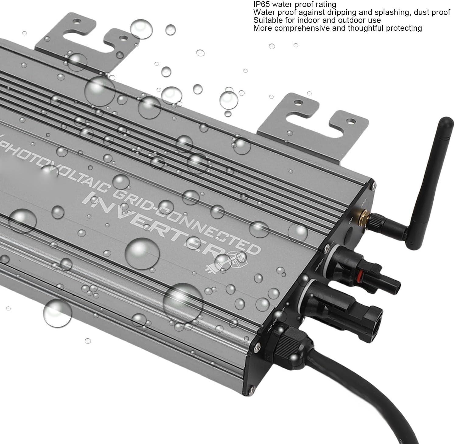 Grid Tie Inverter, 1250W WiFi PV Battery Mode IP65 Water Proof Smart Grid Tie Converter for Home Generation System