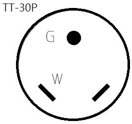 Parkworld 885446 NEMA TT-30P to L14-30R Adapter Cord, RV 30A TT-30 Male Plug with Handle to Generator 30A 4-Prong L14-30 Female Receptacle (36 Foot)