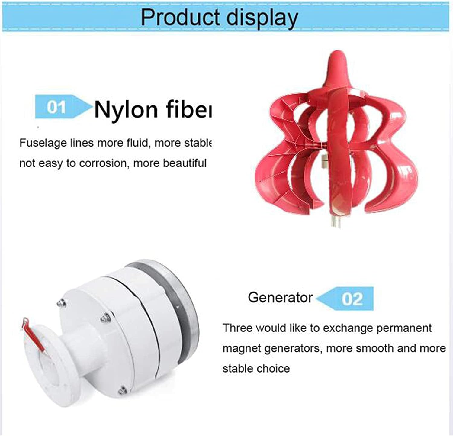 8000 W Vertical Axles Wind Turbines Generator Lantern, 4 Blades Motor Kit Windmill Energy Charge Turbines for Home Camping