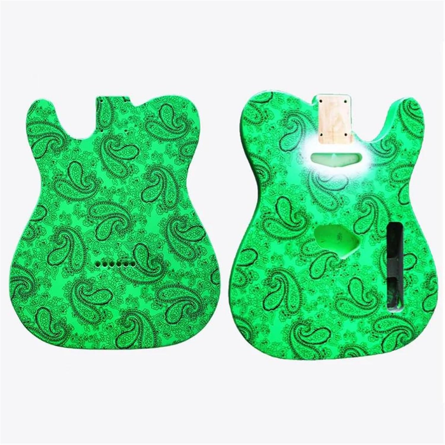 Guitar Body Guitar Replacement Parts Electric Guitar Body 2 Pieces Alder With F Hole Semi Hollow For Guit(Green)