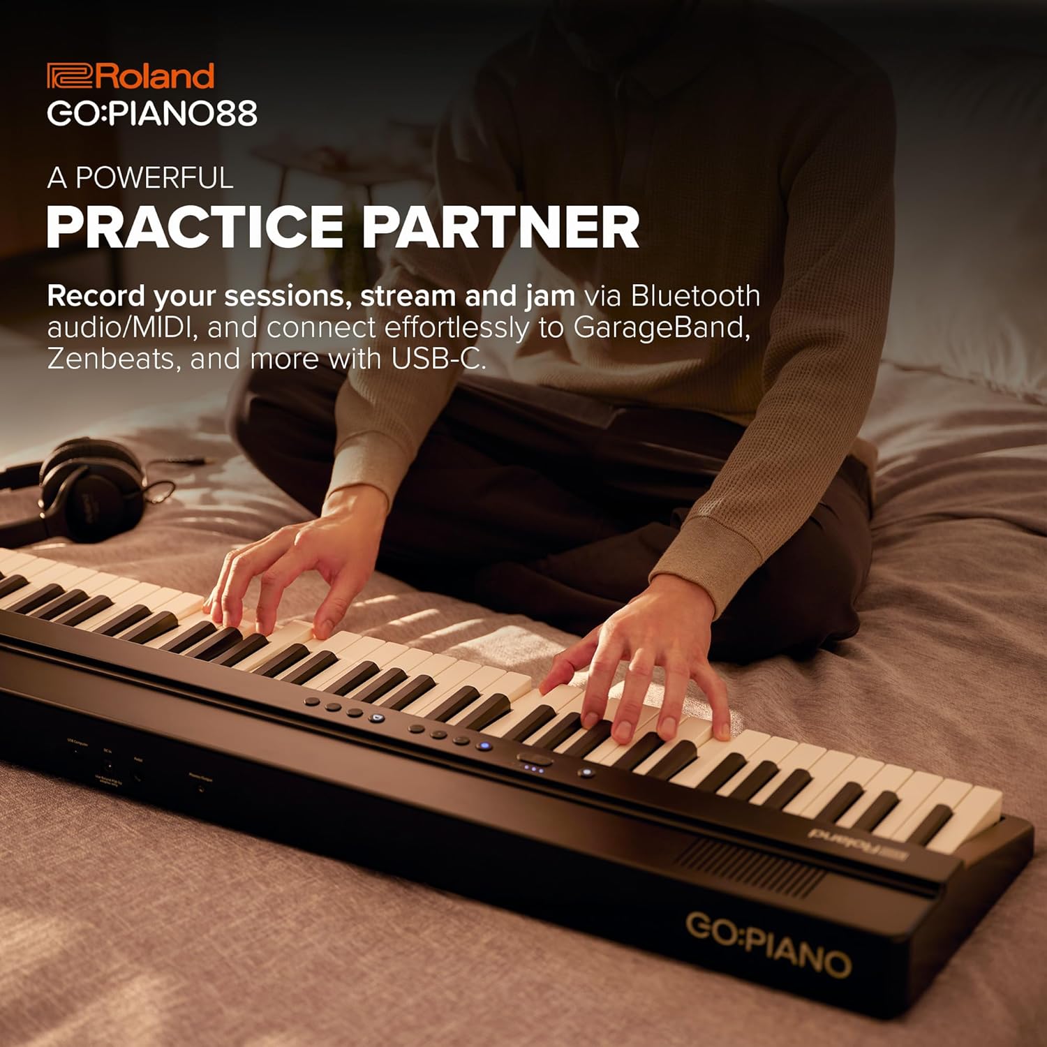 Roland GO:PIANO88PX | Entry-Level Portable 88-Note Digital Piano | Premium Performance | Lightweight Design | Powerful Learning Features | Battery-Powered Operation | Bluetooth & MIDI Connectivity
